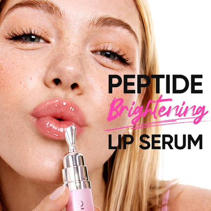 Brightening Lip Serum, Hydrating & Plumping Tinted Lip Gloss with Peptide and Squalane (01 Baby Pink)