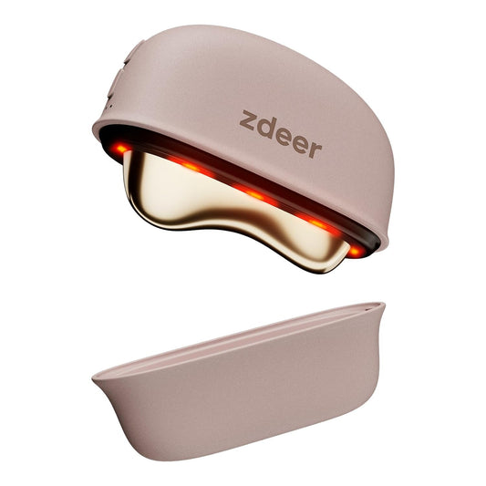 Brass Electric Heated Gua Sha Facial Sculpting Tool with Red Light Therapy & Vibration
