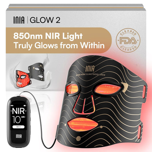 Red Light Therapy Mask for Face, 850nm NIR & 4 LED Modes, 220 LEDs, 105mW/cm² Output