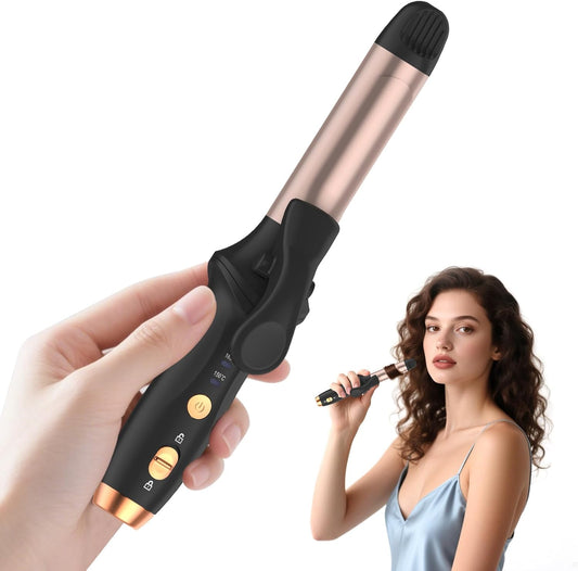 Cordless Curling Iron: Mini USB Rechargeable 4000mAh Hair Curler with 3 Temp Settings and Negative Ions