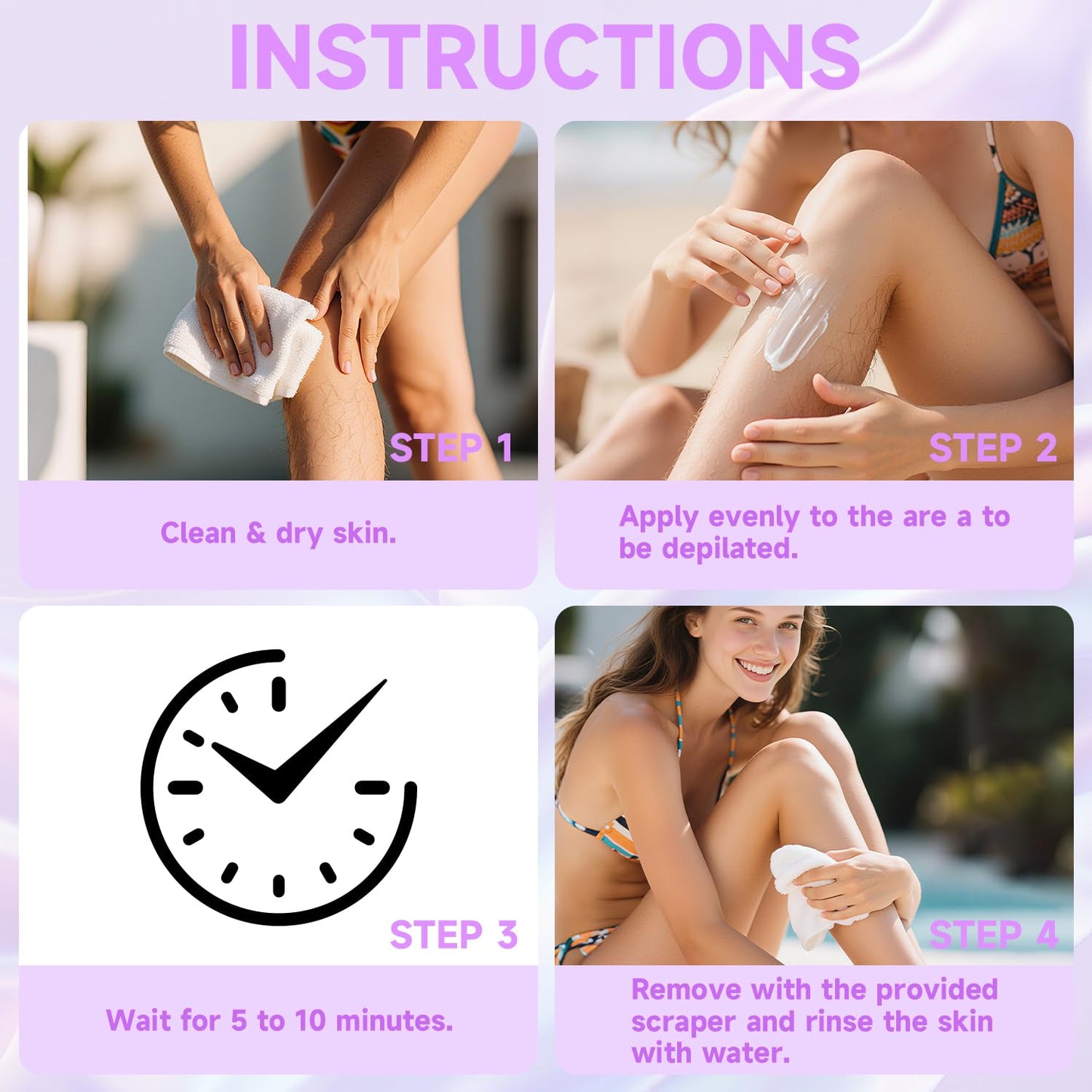 Hair Removal Spray for Women & Men, Sensitive Skin Fast-Acting Aloe Hyaluronic Acid Depilatory Cream
