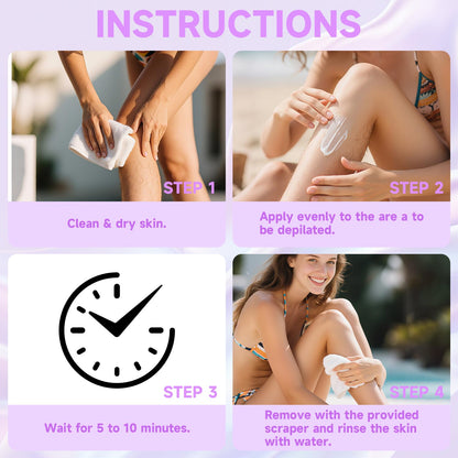 Hair Removal Spray for Women & Men, Sensitive Skin Fast-Acting Aloe Hyaluronic Acid Depilatory Cream