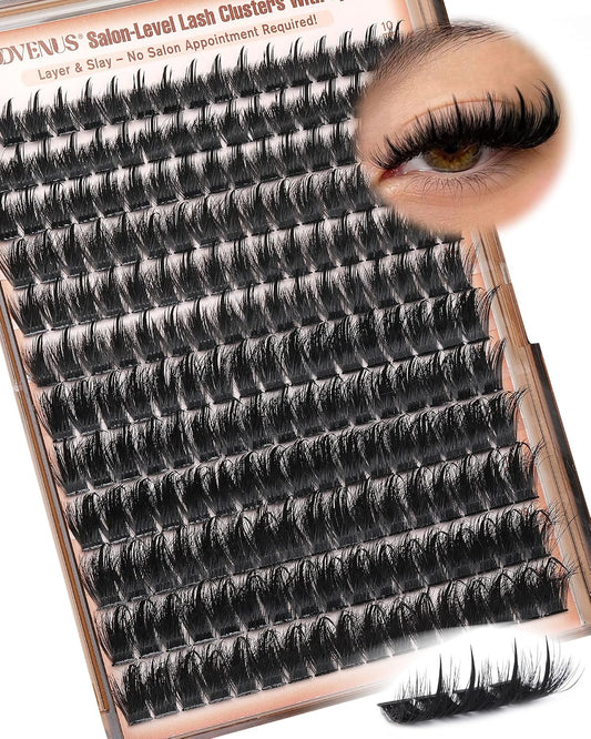 Manga Lash Clusters With Spikes Wispy Eyelash Extensions Fluffy Anime Individual Lashes (D Curve 12-18mm 204pcs)