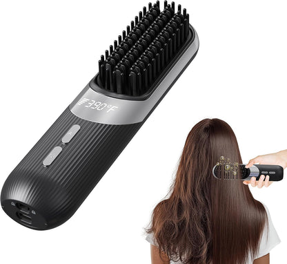 Cordless 2-in-1 AI Smart Hair Styler - Fast 30s Heat USB Rechargeable Portable Travel Comb