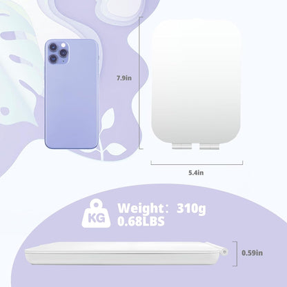 Portable Travel Makeup Mirror with 3 Adjustable Light Settings, USB-Rechargeable Vanity Mirror
