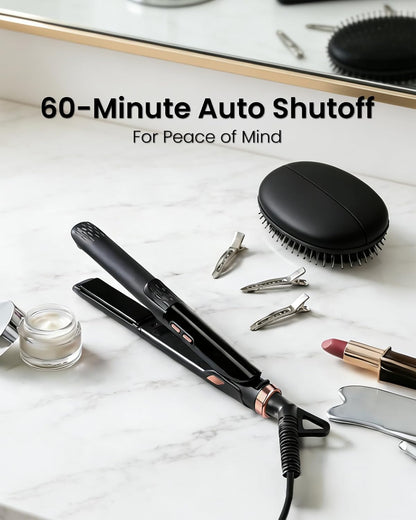 0.5 Inch Mini Flat Iron with Adjustable Temp, 100-240V Dual Voltage Hair Straightener for Short Hair