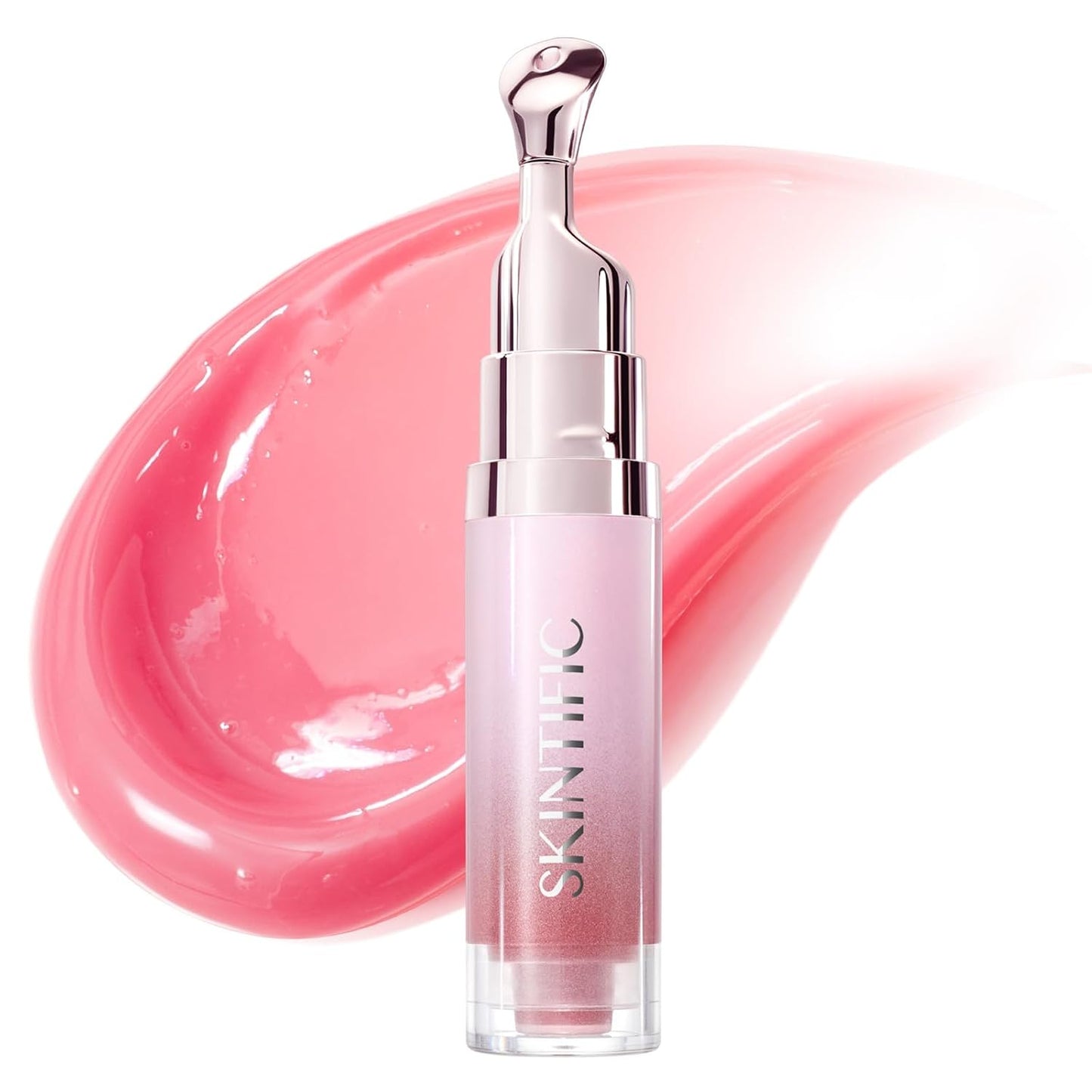 Brightening Lip Serum, Hydrating & Plumping Tinted Lip Gloss with Peptide and Squalane (01 Baby Pink)