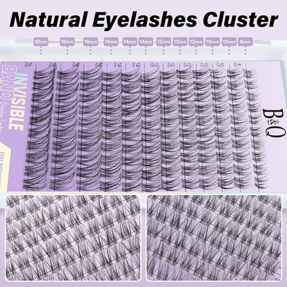 Natural Eyelash Clusters Kit - DIY Lash Extension Kit at Home with C-Curl Wispy Clusters