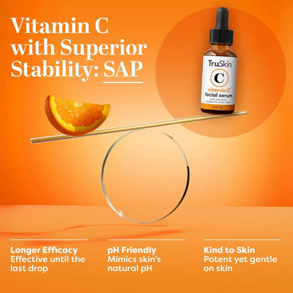 Vitamin C Serum for Face with Hyaluronic Acid & Vitamin E - Anti-Aging & Brightening Formula, 2 Fl Oz