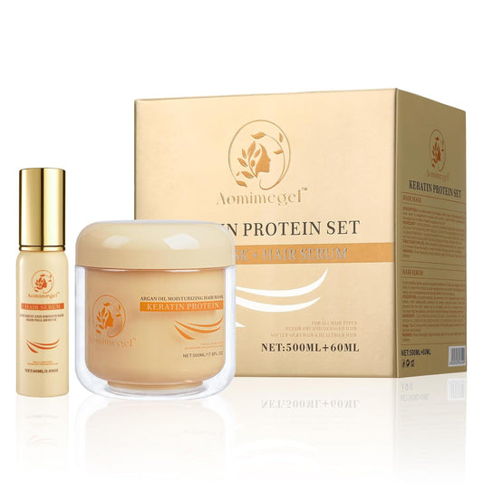 Argan Oil Hair Mask Set - Deep Repair Conditioning Collagen Treatment for Dry Damaged Hair