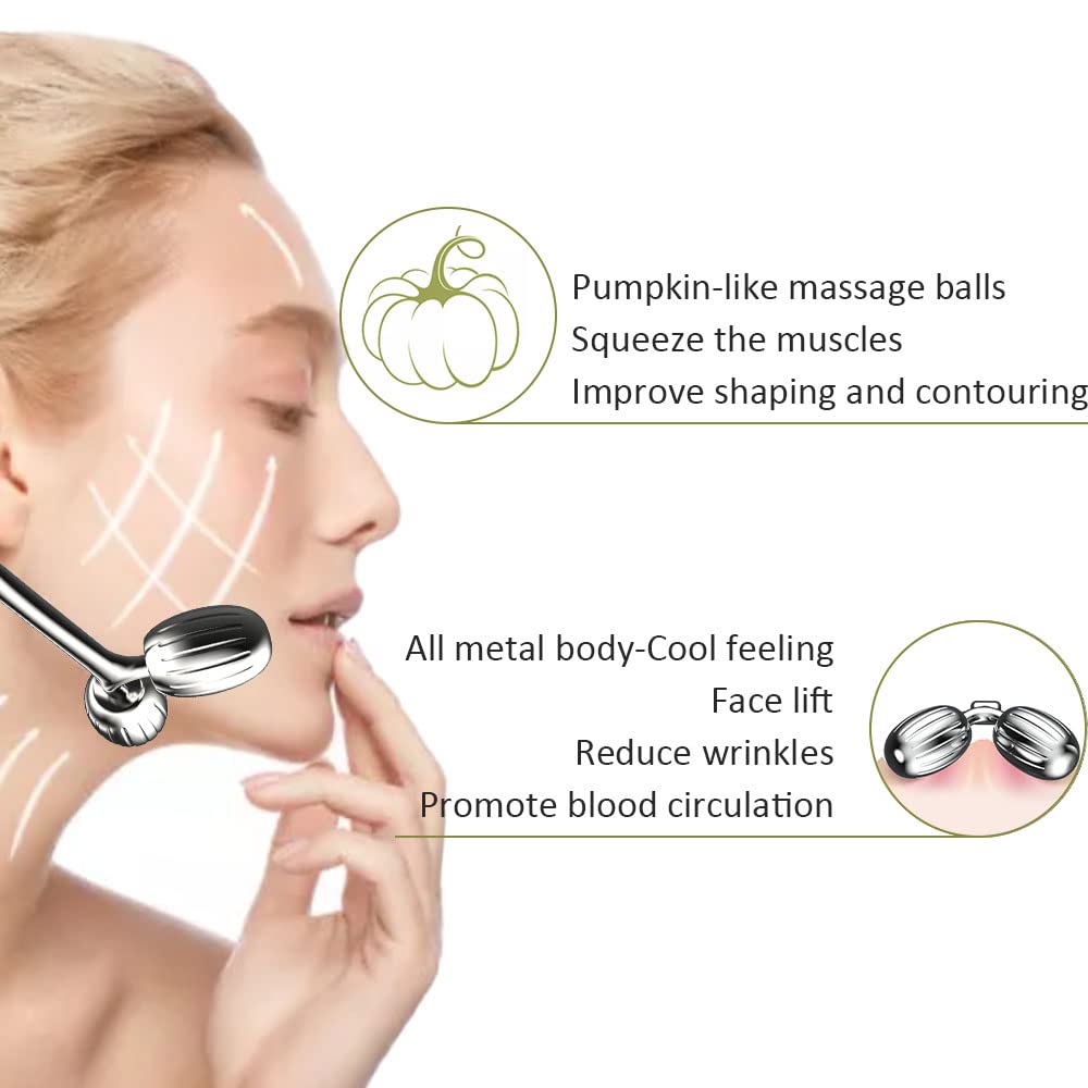 Stainless Steel Gua Sha Facial Tools and Face Roller Set for Skincare and Sculpting