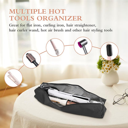 Professional Hot Hair Tools Organizer Bag - Heat Resistant Travel Case for Curling Irons and Flat Irons