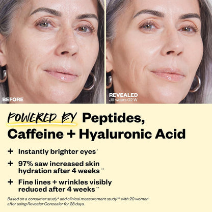 Kosas Revealer Concealer – Medium Coverage Hydrating Under Eye & Face Concealer with Hyaluronic Acid, Tone 01 N