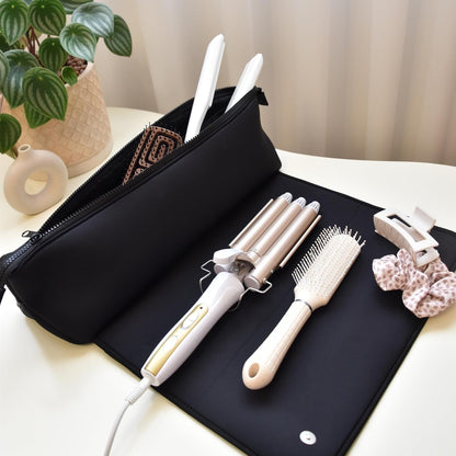 Hair Tools Travel Bag and Heat Resistant Mat (15.5") for Flat Irons, Straighteners, and Curling Irons