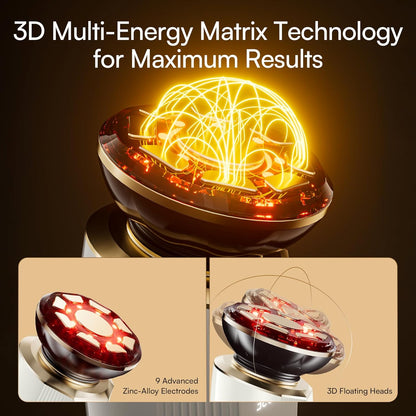 3-in-1 Red Light Therapy for Face and Neck, Skin Firming and Puffiness Skincare Tool (White)