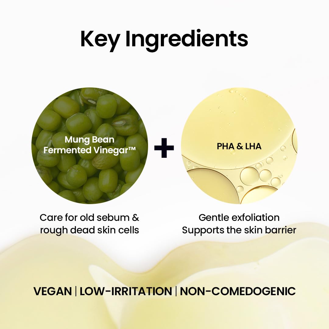 Mung Bean Sebum Softener Set - Blackhead & Whitehead Remover with AHA & PHA for Pore Care