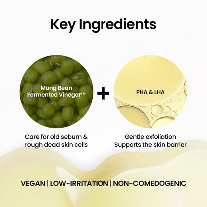 Mung Bean Sebum Softener Set - Blackhead & Whitehead Remover with AHA & PHA for Pore Care