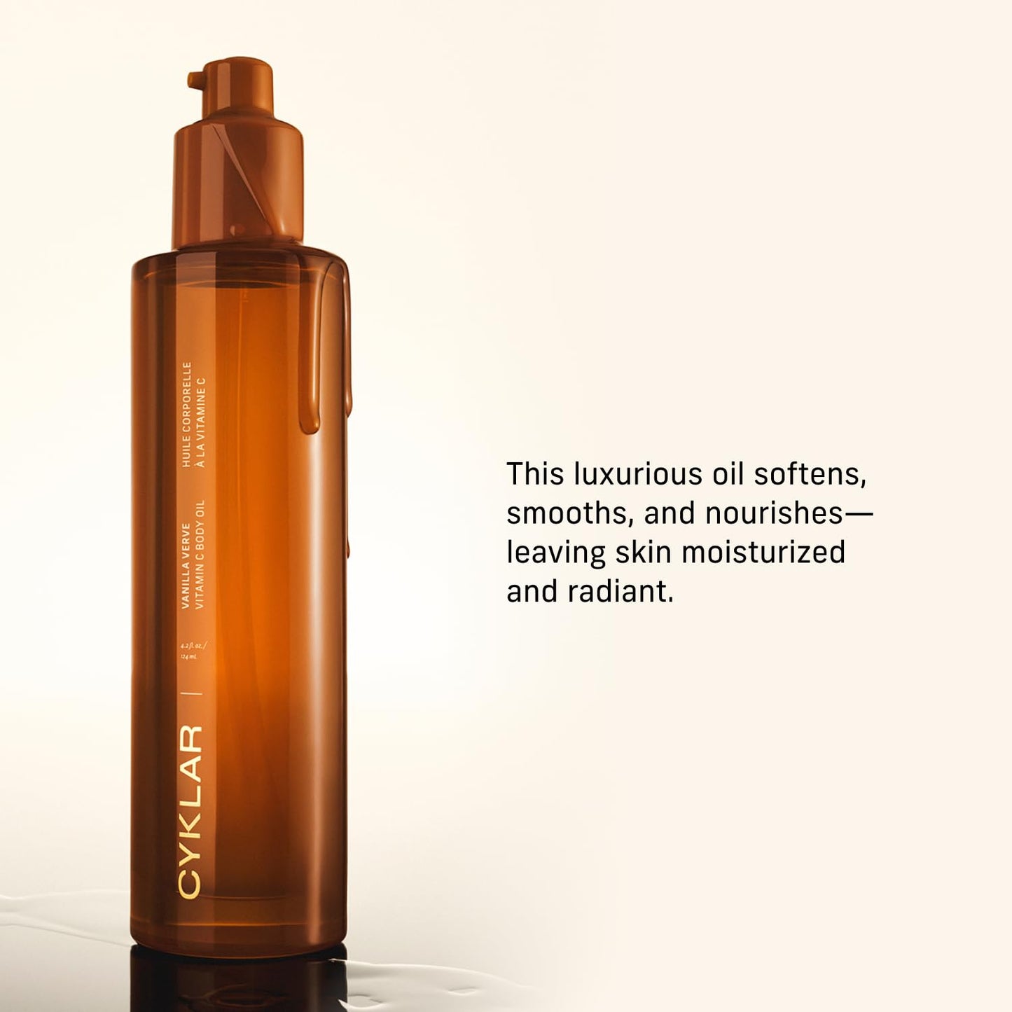 Vitamin C Body Oil - Moisturizing Vanilla Verve Scented Serum for Glowing Skin, 4.2 Fl Oz