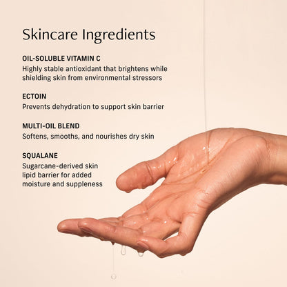 Vitamin C Body Oil - Moisturizing Vanilla Verve Scented Serum for Glowing Skin, 4.2 Fl Oz