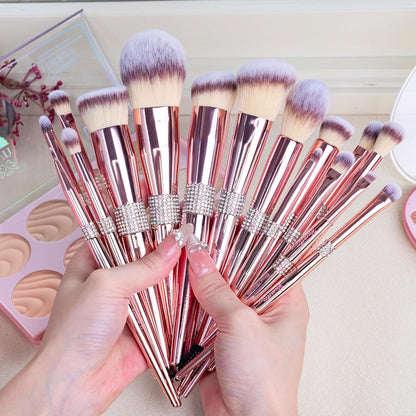 16Pcs Makeup Brushes Set with Elegant Holder Case, Premium Ultra Soft Professional Brushes for Foundation, Blush, Powder, and Eyeshadow