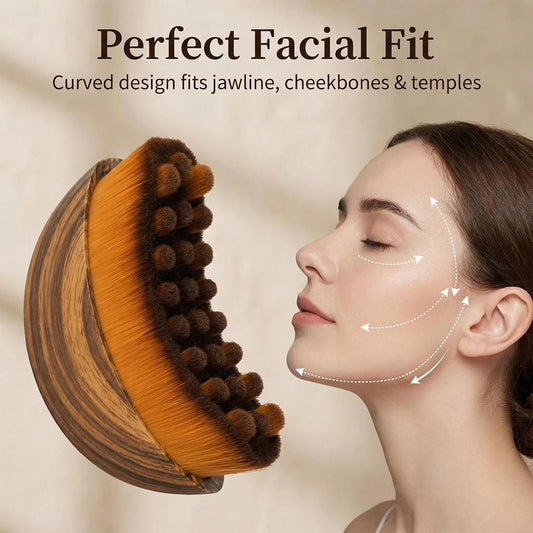 Lymphatic Contour Face Brush, Sculpting Tool for Drainage and Puffiness Reduction, Ultra Soft Bristles