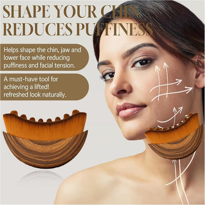 Lymphatic Contour Face Brush, Sculpting Tool for Drainage and Puffiness Reduction, Ultra Soft Bristles