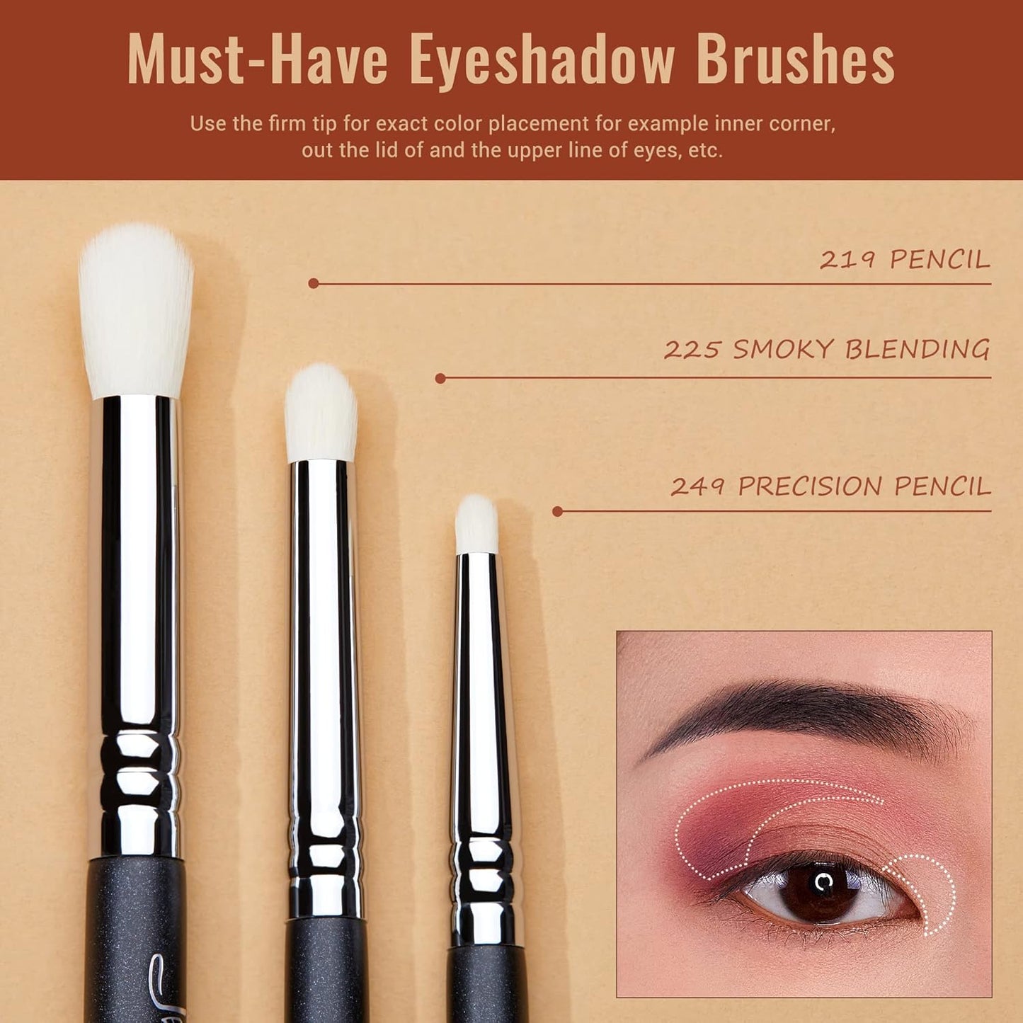 Jessup Eyeshadow Brush Set 11pcs Eye Makeup Brushes Set Professional Eye Shadow Brush Blending Brush Shader Crease Brush Black T340