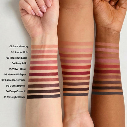Smooth & Blendable Soft Matte Lip Contour Pencil for Shaping & Overlining - Waterproof & Long-Lasting