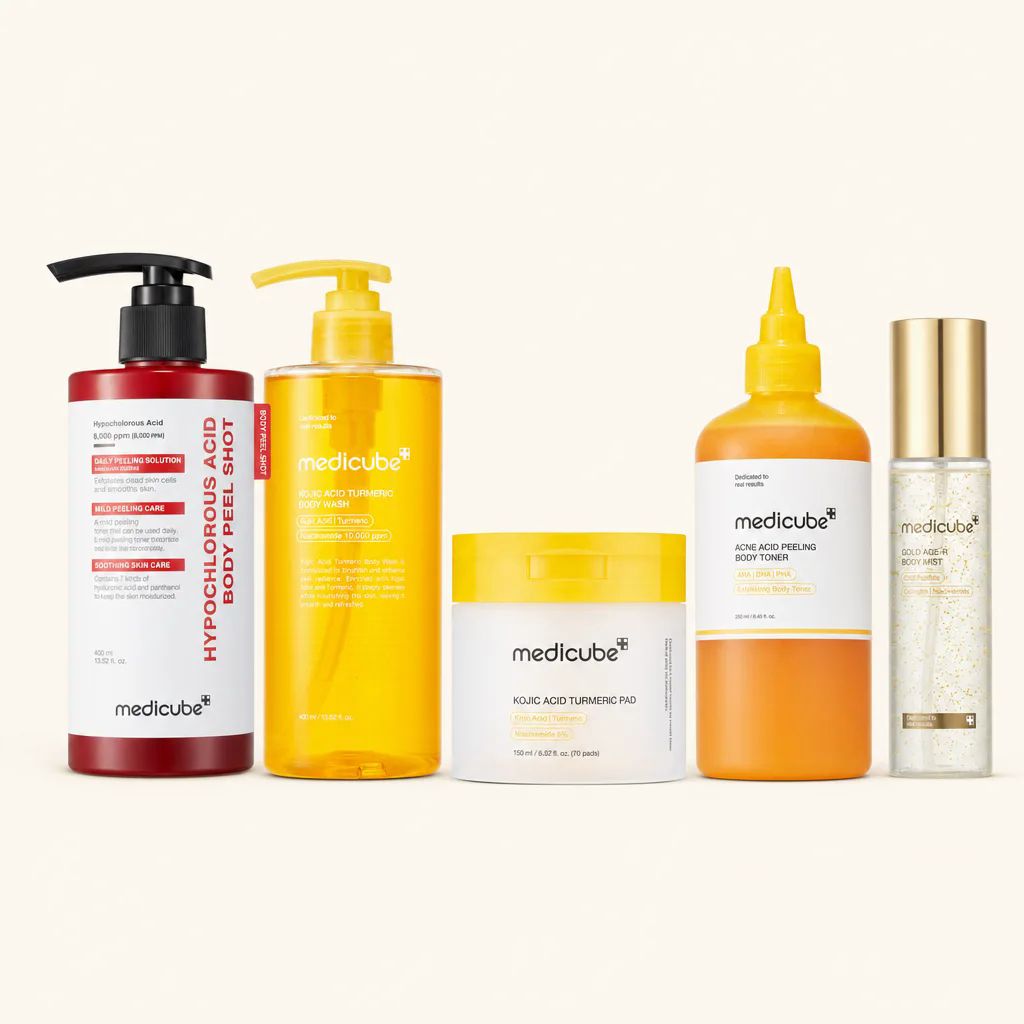 Complete five-step Smooth and Clear body-care set