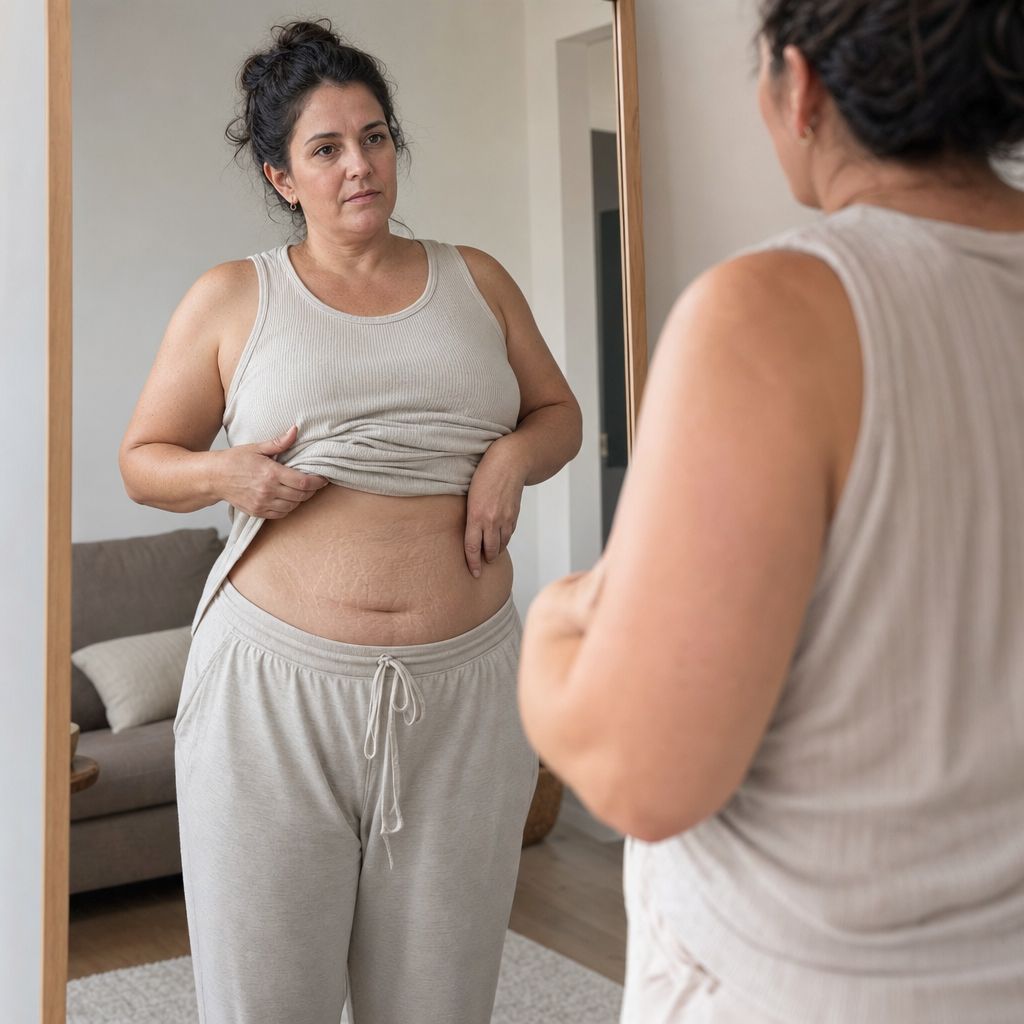 Hydrated firmer-looking belly-skin result visualization