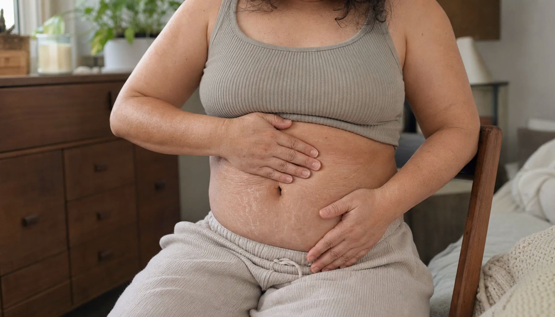 Targeted care for visible abdominal texture