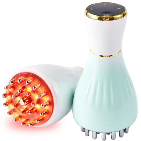Illuminated contact head beside the upright handheld massager