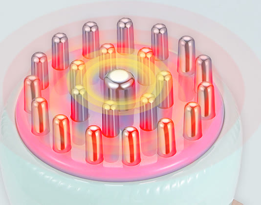 Illuminated red-light contact head